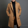 Men's Minimal Longline Overcoat – Classic Tailored Business Coat