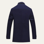 Men's Stand Collar Trench Coat – Smart Casual Wool Blend Overcoat