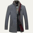Men's Stand Collar Trench Coat – Smart Casual Wool Blend Overcoat
