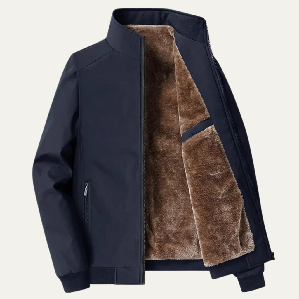 Men's Fleece Lined Zip Jacket – Sleek Warm Winter Layer