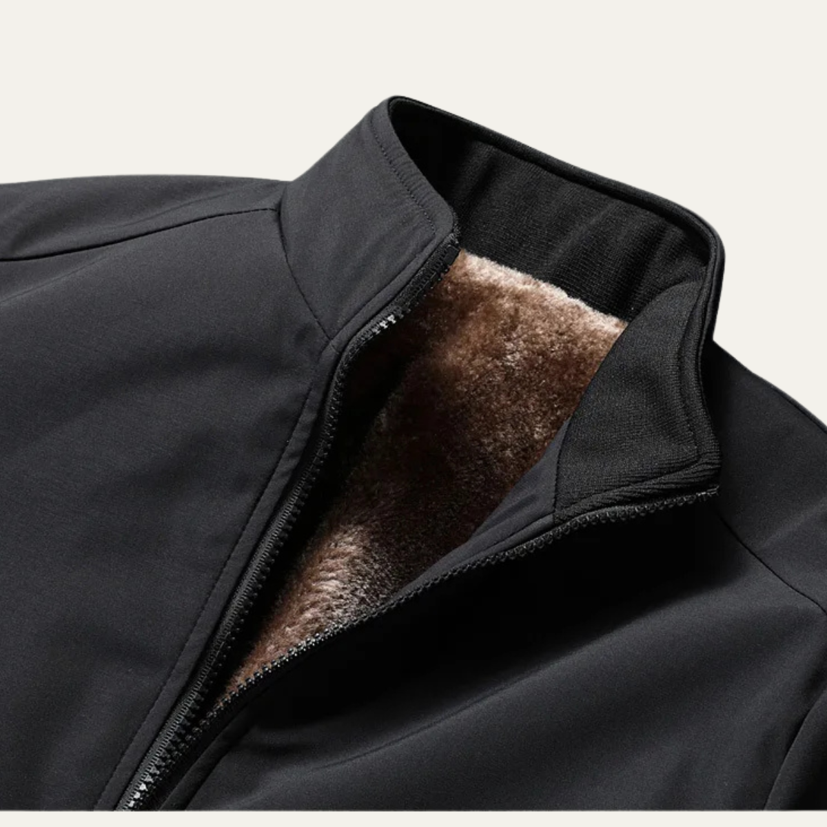 Men's Fleece Lined Zip Jacket – Sleek Warm Winter Layer