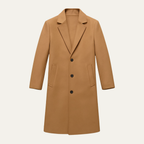 Men's Minimal Longline Overcoat – Classic Tailored Business Coat