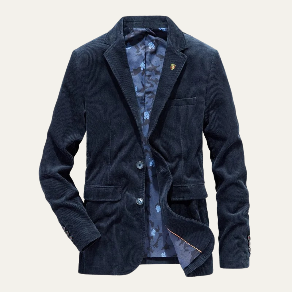 Men's Vintage Corduroy Blazer – Tailored Sport Coat with Elbow Patches