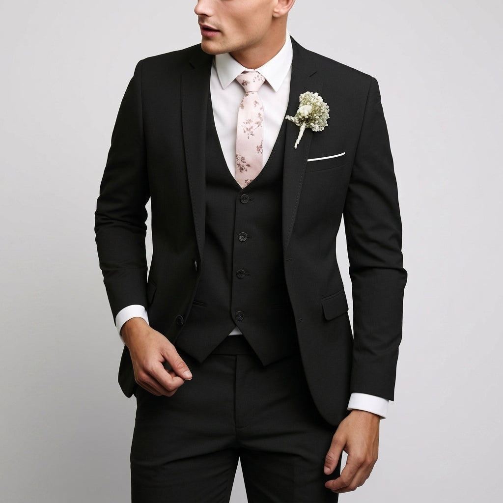 Men's Three-Piece Suit – Tailored Jacket, Vest and Trousers Set for Formal Occasions