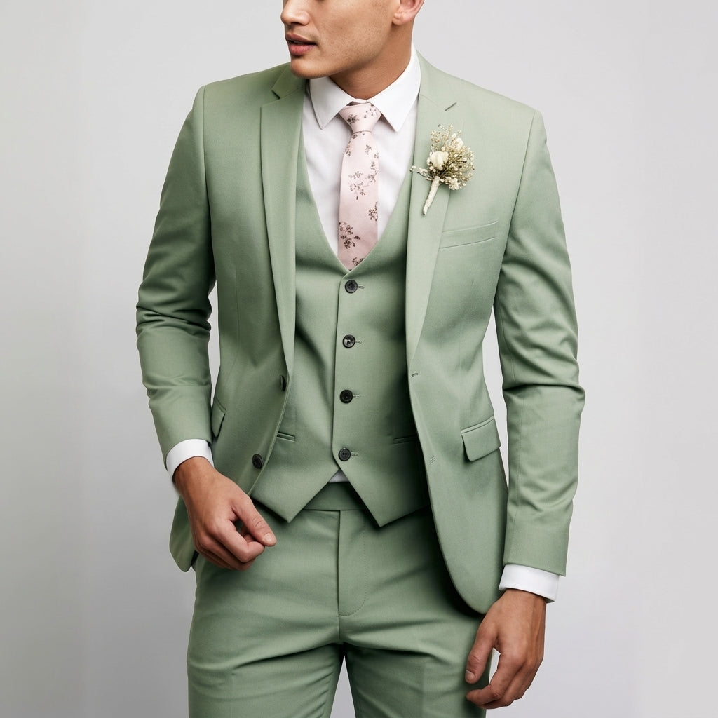 Men's Three-Piece Suit – Tailored Jacket, Vest and Trousers Set for Formal Occasions