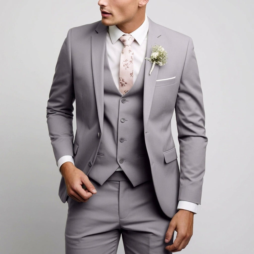 Men's Three-Piece Suit – Tailored Jacket, Vest and Trousers Set for Formal Occasions