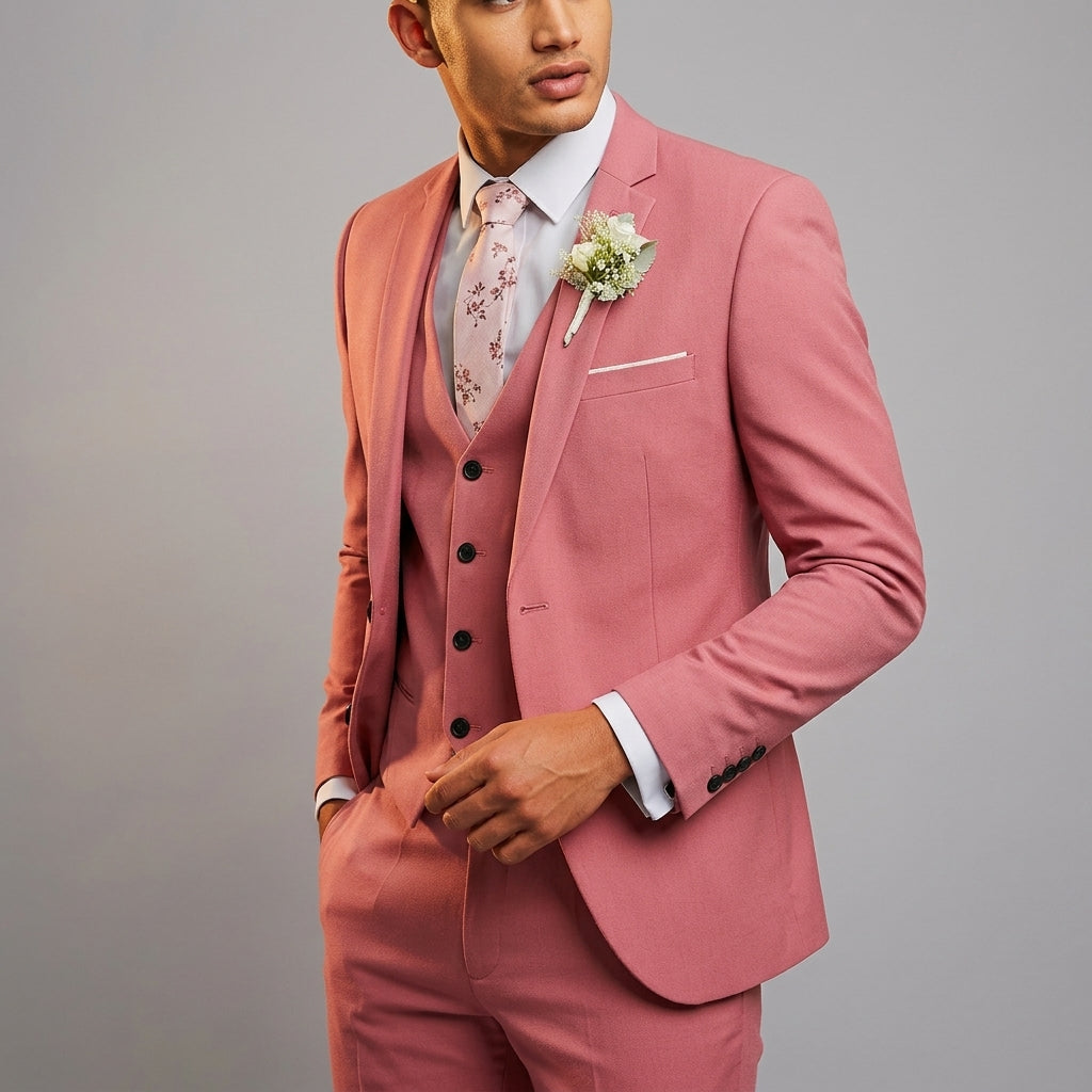 Men's Three-Piece Suit – Tailored Jacket, Vest and Trousers Set for Formal Occasions