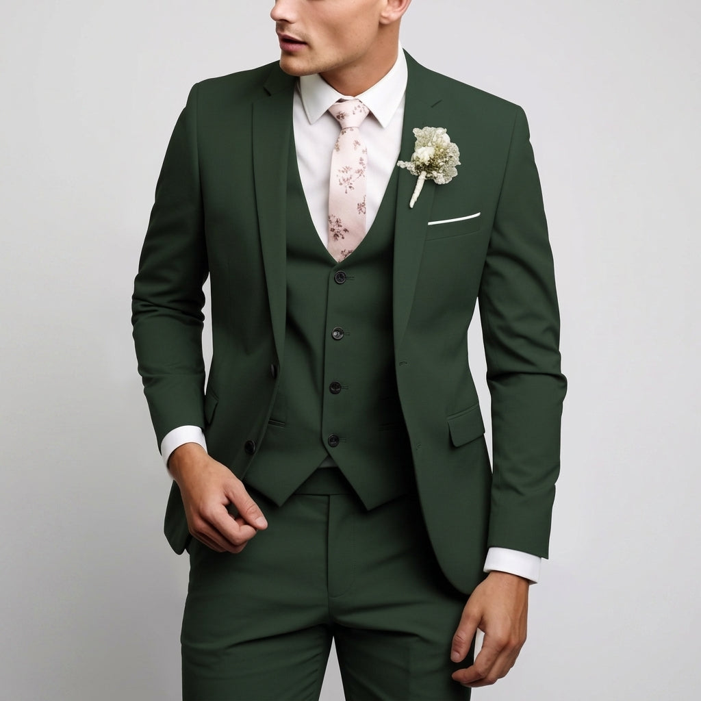 Men's Three-Piece Suit – Tailored Jacket, Vest and Trousers Set for Formal Occasions