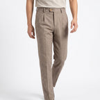 Men's Herringbone Trousers – Tailored Fit Pattern Pants for Work and Weekend