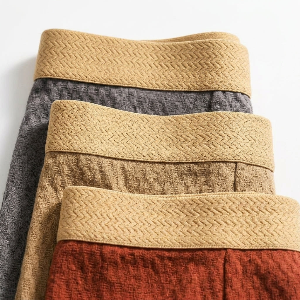 Men's Organic Cotton Boxer Briefs 3-Pack – Breathable Waffle Knit Underwear