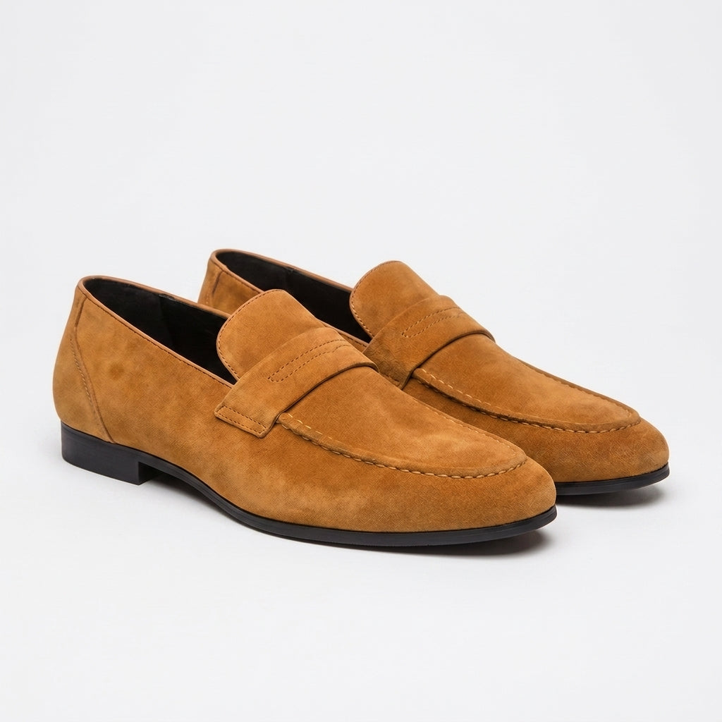 Men's Faux Suede Loafers – Low Profile Slip-On Shoes