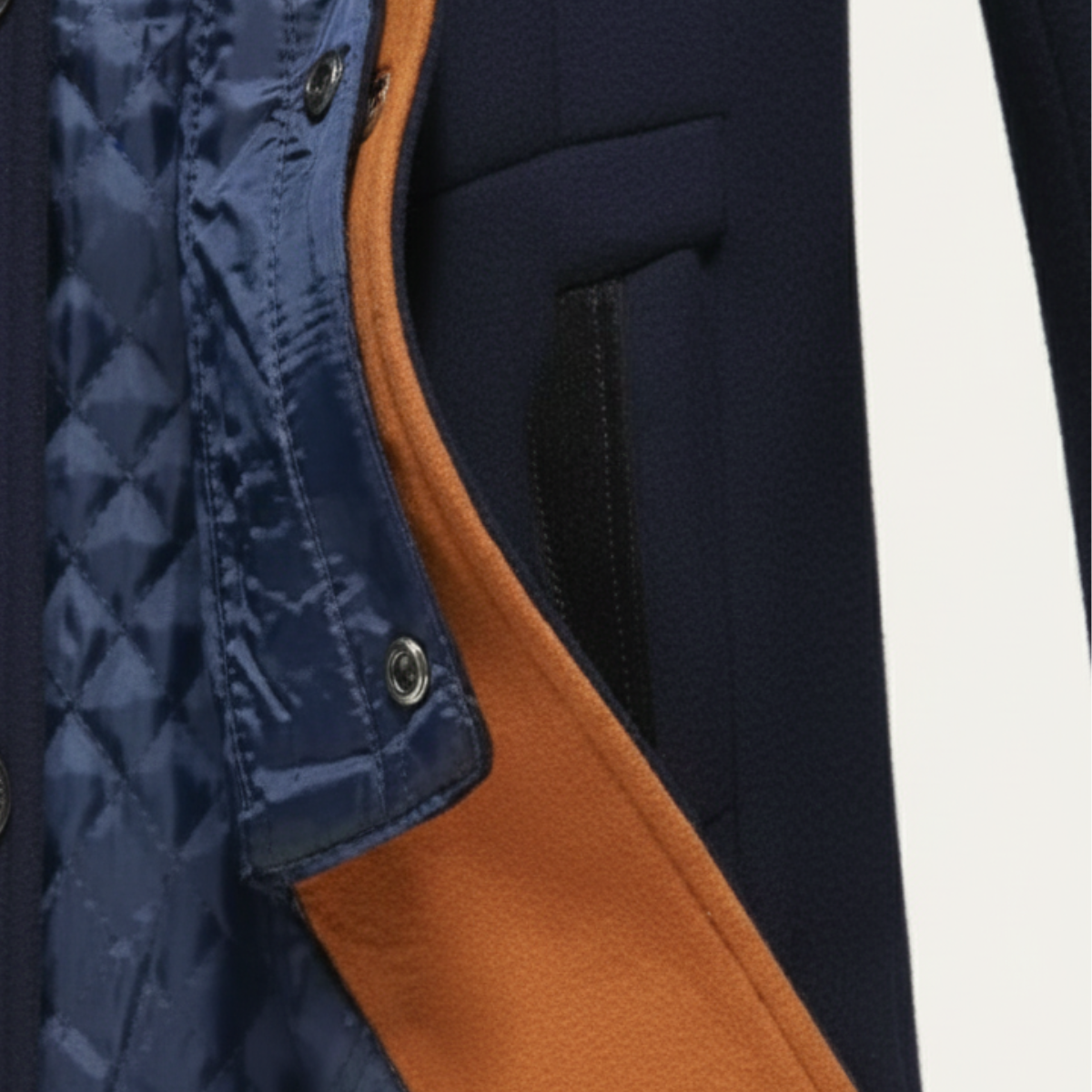 Men's Stand Collar Trench Coat – Smart Casual Wool Blend Overcoat