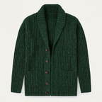 Men's Chunky Shawl Collar Cardigan – Heavy Cable Knit Button Sweater