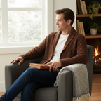 Men's Chunky Shawl Collar Cardigan – Heavy Cable Knit Button Sweater