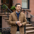 Men's Smart Tailored Overcoat – Structured Collar Winter Coat