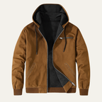 Men's Fleece Lined Hooded Winter Jacket – Full Zip Warm Outerwear