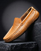 Men's Woven Slip-On Loafers – Handwoven Summer Driving Shoes