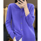 Women's Soft Knit Crew Neck Cardigan – Elegant Button Winter Sweater