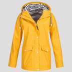 Women's Insulated Hooded Rain Jacket – Windproof Water-Resistant Coat