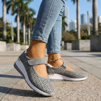 Women's Breathable Strap Sneakers – Cushioned Lightweight Walking Shoes