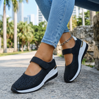 Women's Breathable Strap Sneakers – Cushioned Lightweight Walking Shoes