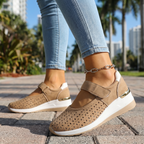 Women's Breathable Strap Sneakers – Cushioned Lightweight Walking Shoes