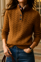 Owen | Men Cable Knit Button Collar Sweater