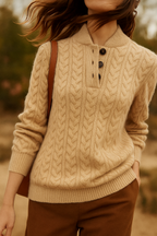 Owen | Men Cable Knit Button Collar Sweater