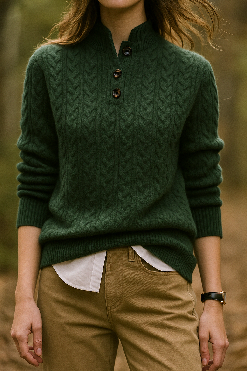 Owen | Men Cable Knit Button Collar Sweater