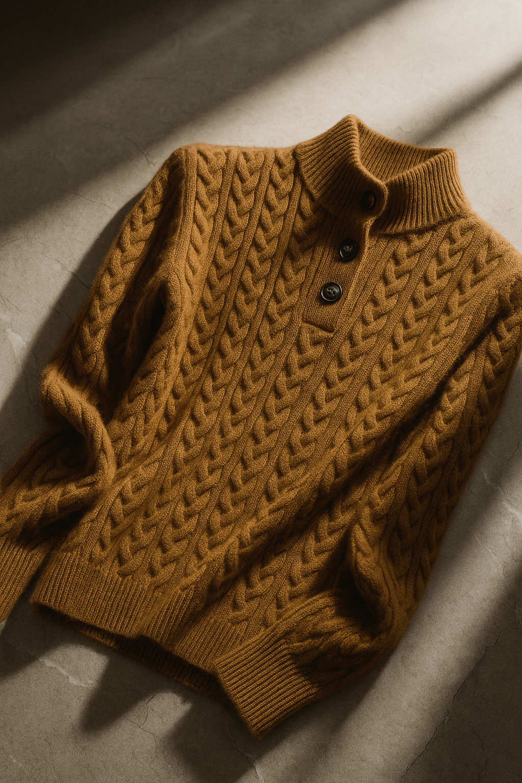 Owen | Men Cable Knit Button Collar Sweater