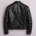Men's Vintage-Look Biker Jacket – Washed Finish Zip Moto Jacket