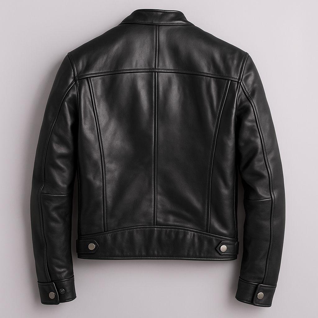 Men's Vintage-Look Biker Jacket – Classic Four-Pocket Moto Jacket