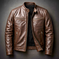 Men's Vintage-Look Biker Jacket – Classic Four-Pocket Moto Jacket