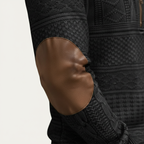 Men's Patterned Half-Zip Sweater – Knit Pullover with Elbow Patches