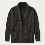 Men's Chunky Shawl Collar Cardigan – Heavy Cable Knit Button Sweater
