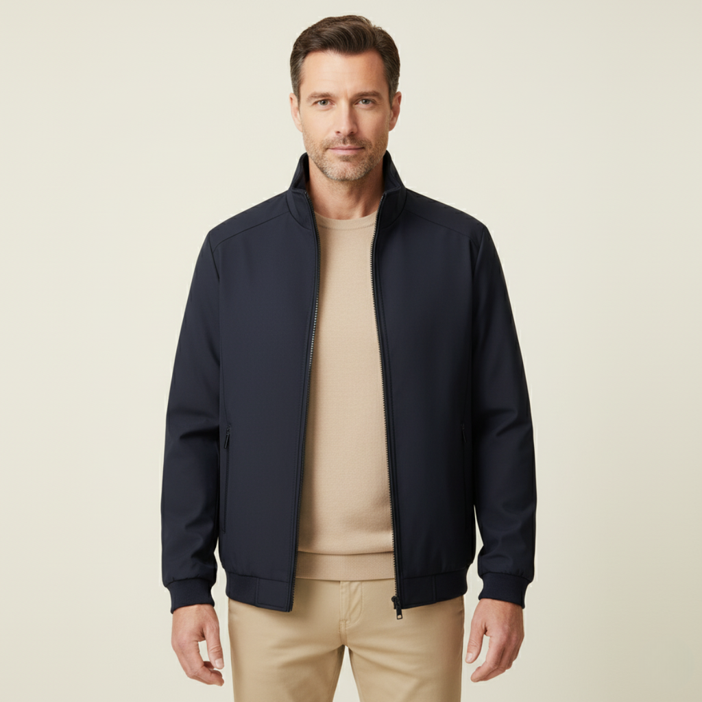 Men's Fleece Lined Zip Jacket – Sleek Warm Winter Layer