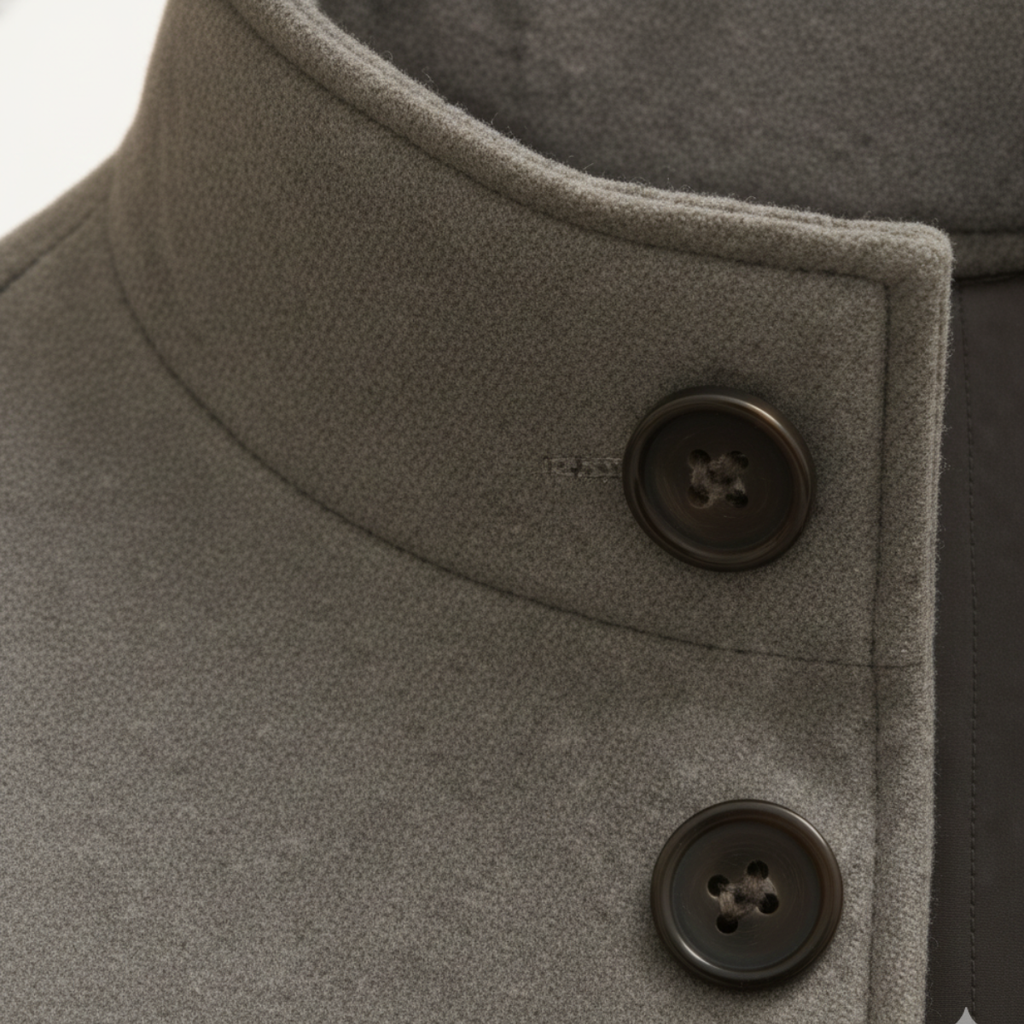 Men's Smart Tailored Overcoat – Structured Collar Winter Coat