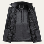 Men's Tailored Wool Blend Overcoat – Lapel Collar Trench-Style Coat