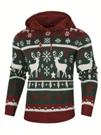 Baxter | Unisex Hooded Reindeer Christmas Knit Sweater