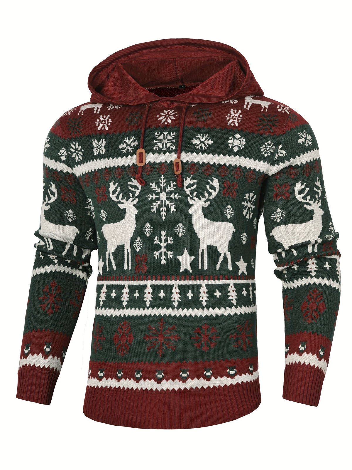 Baxter | Unisex Hooded Reindeer Christmas Knit Sweater