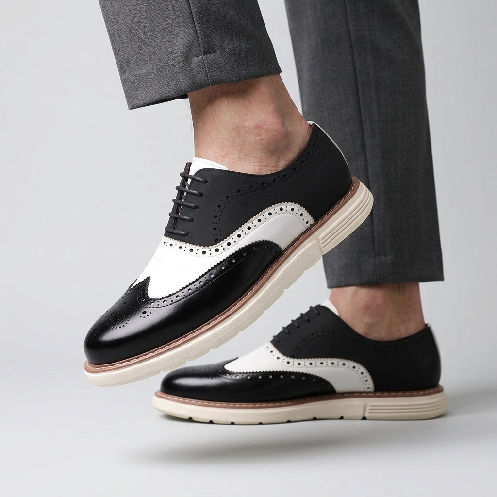 Men's Wingtip Brogue Oxford Shoes – Chunky Sole Hybrid Dress Shoes