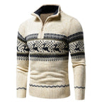 Theo | Men Fair Isle Quarter Zip Christmas Sweater