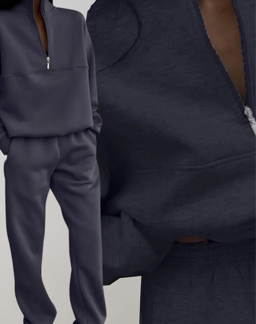 Elise | Women Half Zip Fleece Two Piece Lounge Set