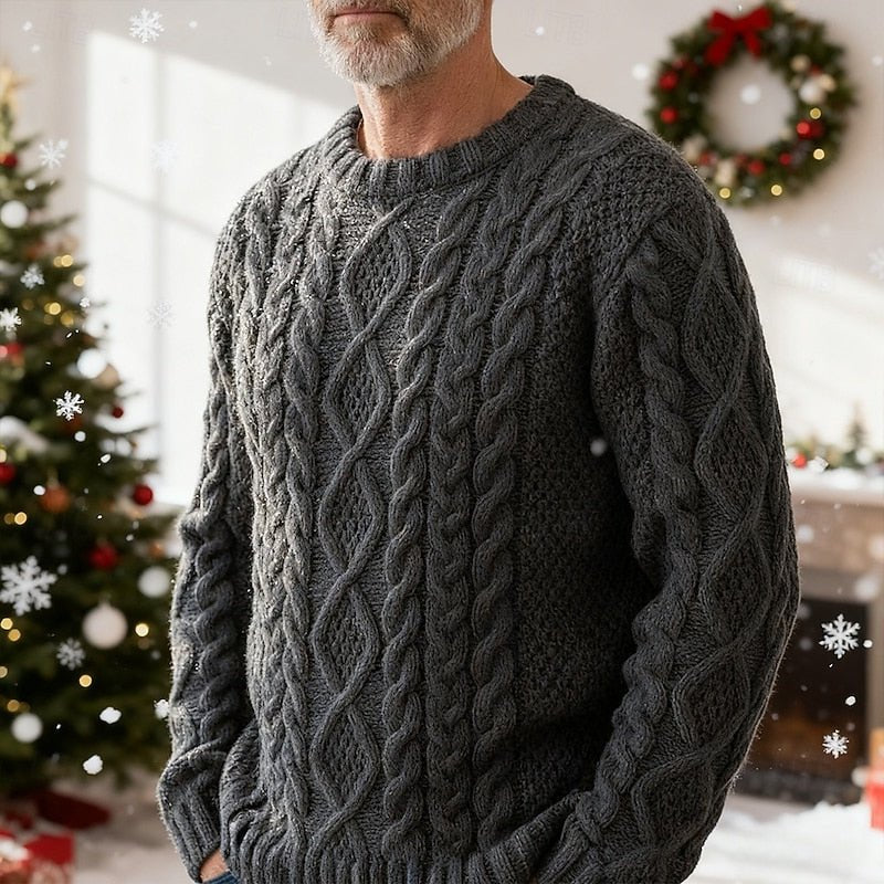 Arthur | Men Cable Knit Crew Neck Sweater