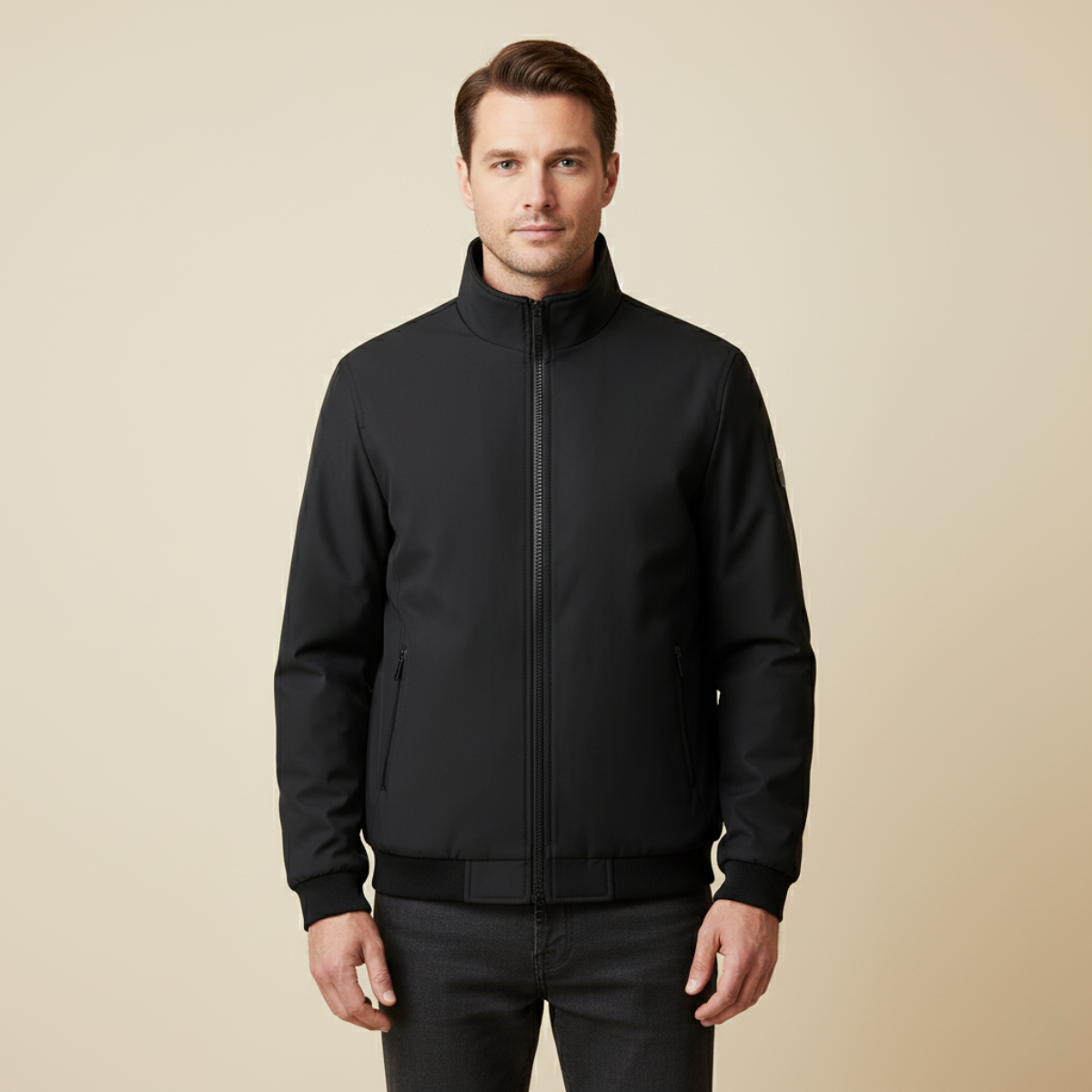 Men's Fleece Lined Zip Jacket – Sleek Warm Winter Layer