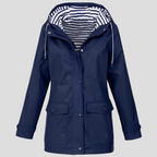 Women's Insulated Hooded Rain Jacket – Windproof Water-Resistant Coat