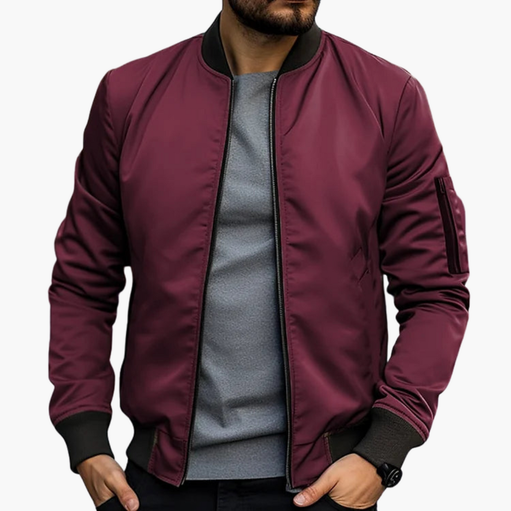 Men's Slim Fit Bomber Jacket – Lightweight Transitional Jacket