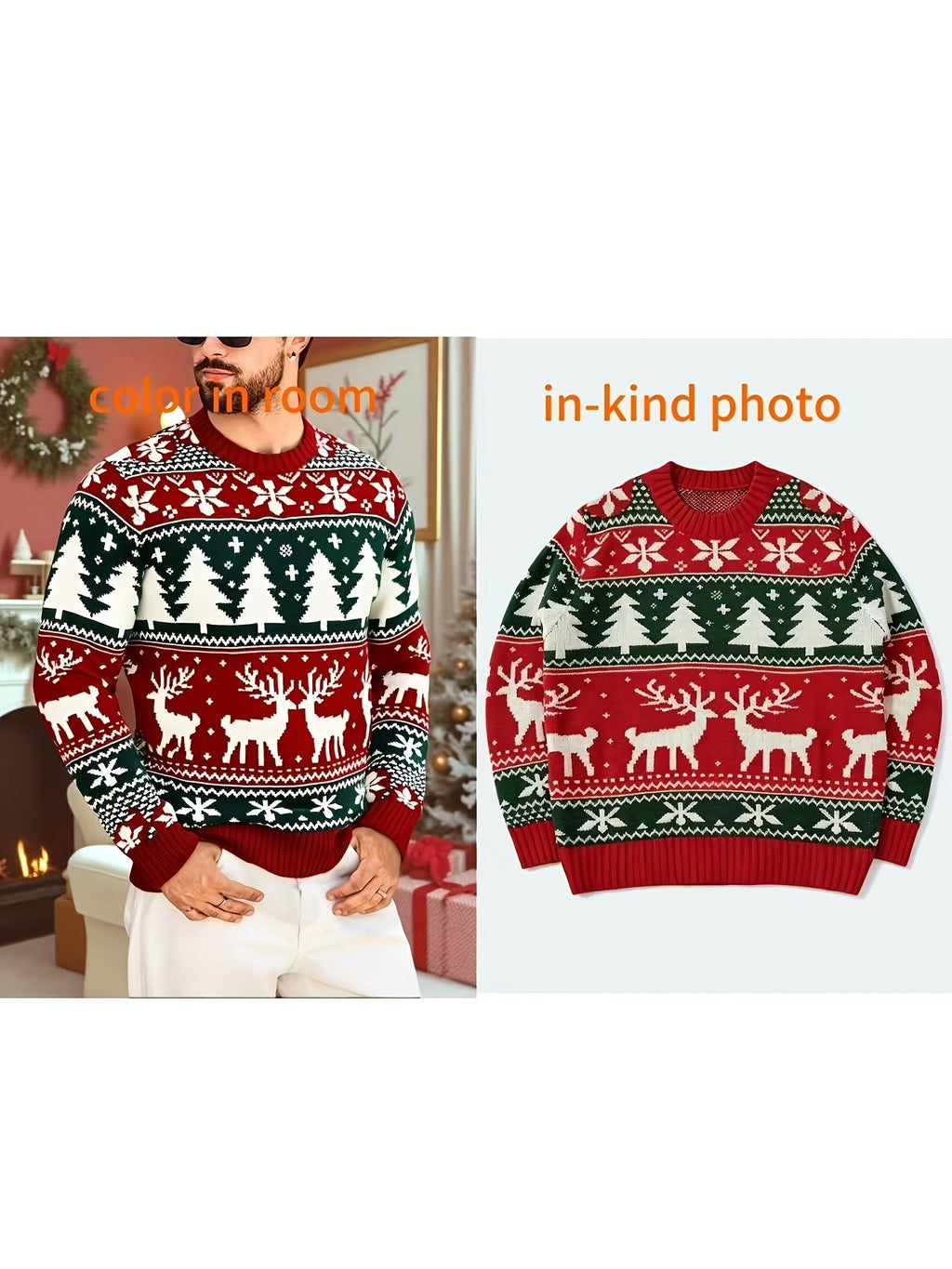 Carter | Unisex Fair Isle Reindeer Christmas Sweater