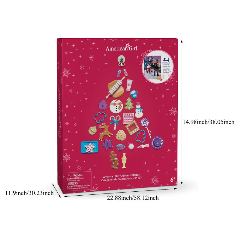 Maisie | 18 Inch Doll Christmas Advent Calendar with 24 Doll Clothes and Accessories