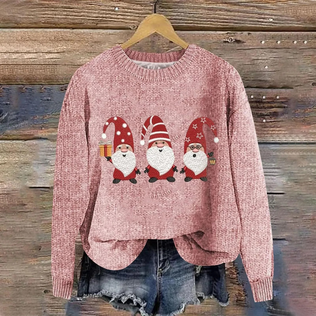 Daisy | Women Santa Graphic Christmas Knit Sweater